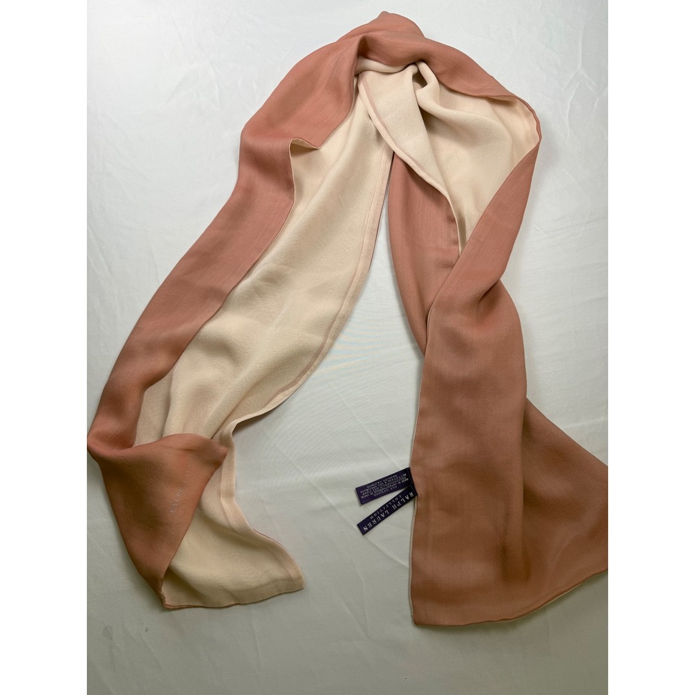 Ralph Lauren Collection Purple Label Silk Scarf Pink Cream Made in Japan - Picture 11 of 14